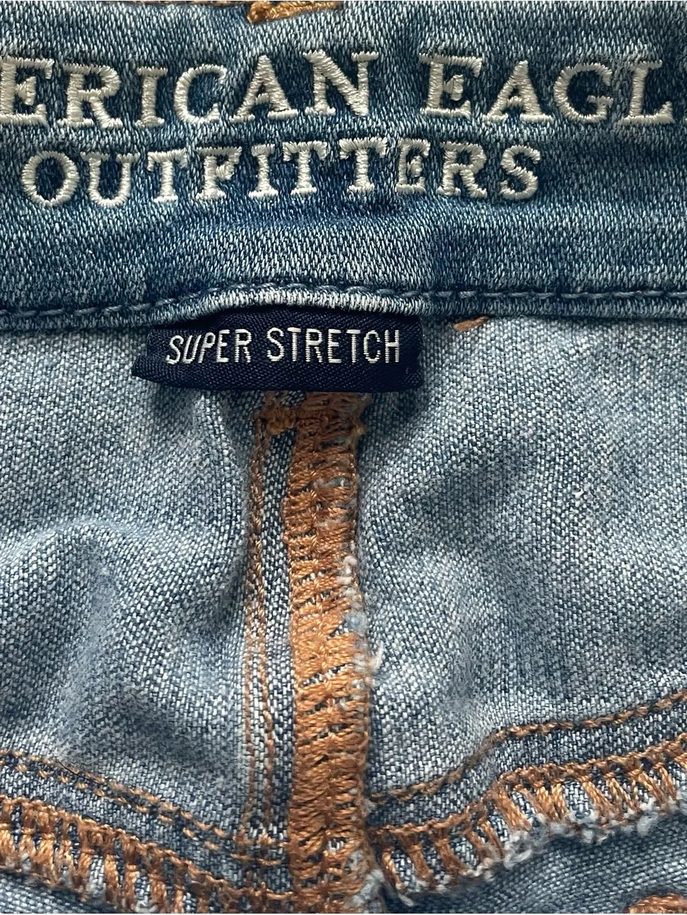 American Eagle Outfitters Light Blue Lace-Up Distressed Denim Shorts